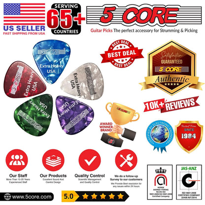 5CORE 1.2mm Celluloid Extra Heavy Guitar Pick (Purple)