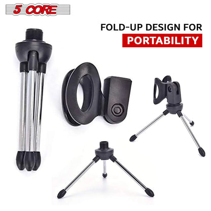 5Core Desktop Mic Stand Universal Desk Microphone Holder Table Top Tripod Stands