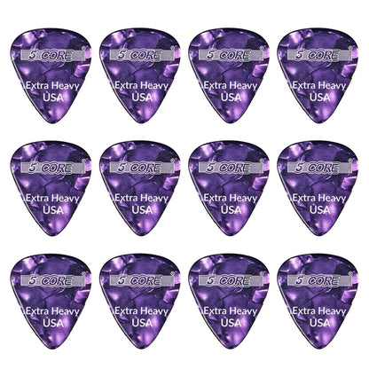 5Core Guitar Picks 1.2Mm Celluloid Extra Heavy Gauge Pick - Acoustic Electric Bass Guitars PURPLE