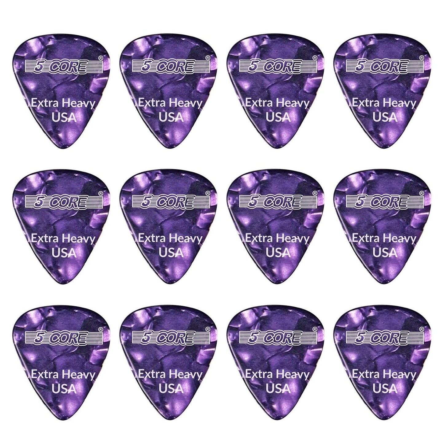 5CORE 1.2mm Celluloid Extra Heavy Guitar Pick (Purple)