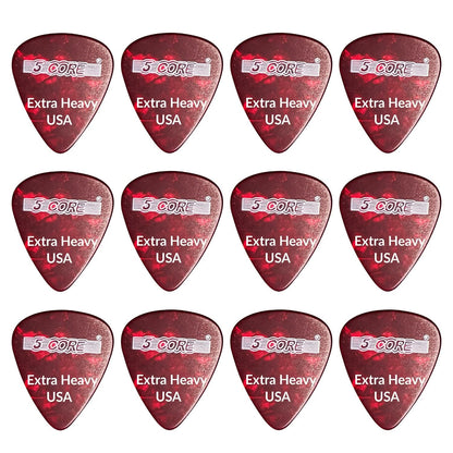 5CORE 1.2mm Celluloid Extra Heavy Guitar Pick (Red)