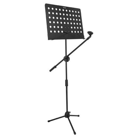 5Core Music Stand for Sheet Music Portablr Folding Tripod + Detachable Mic Holder