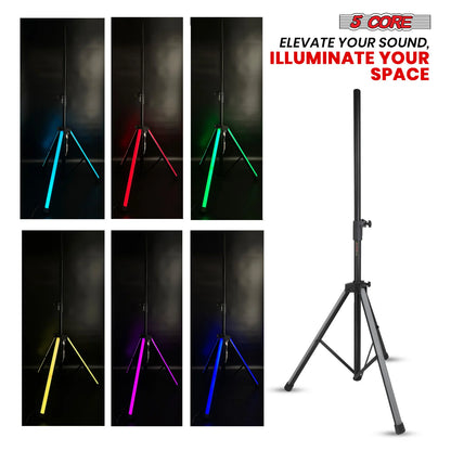 5Core Speaker Stand Tripod W RGB Lights Adjustable 72 Inch DJ Studio Monitor Stands