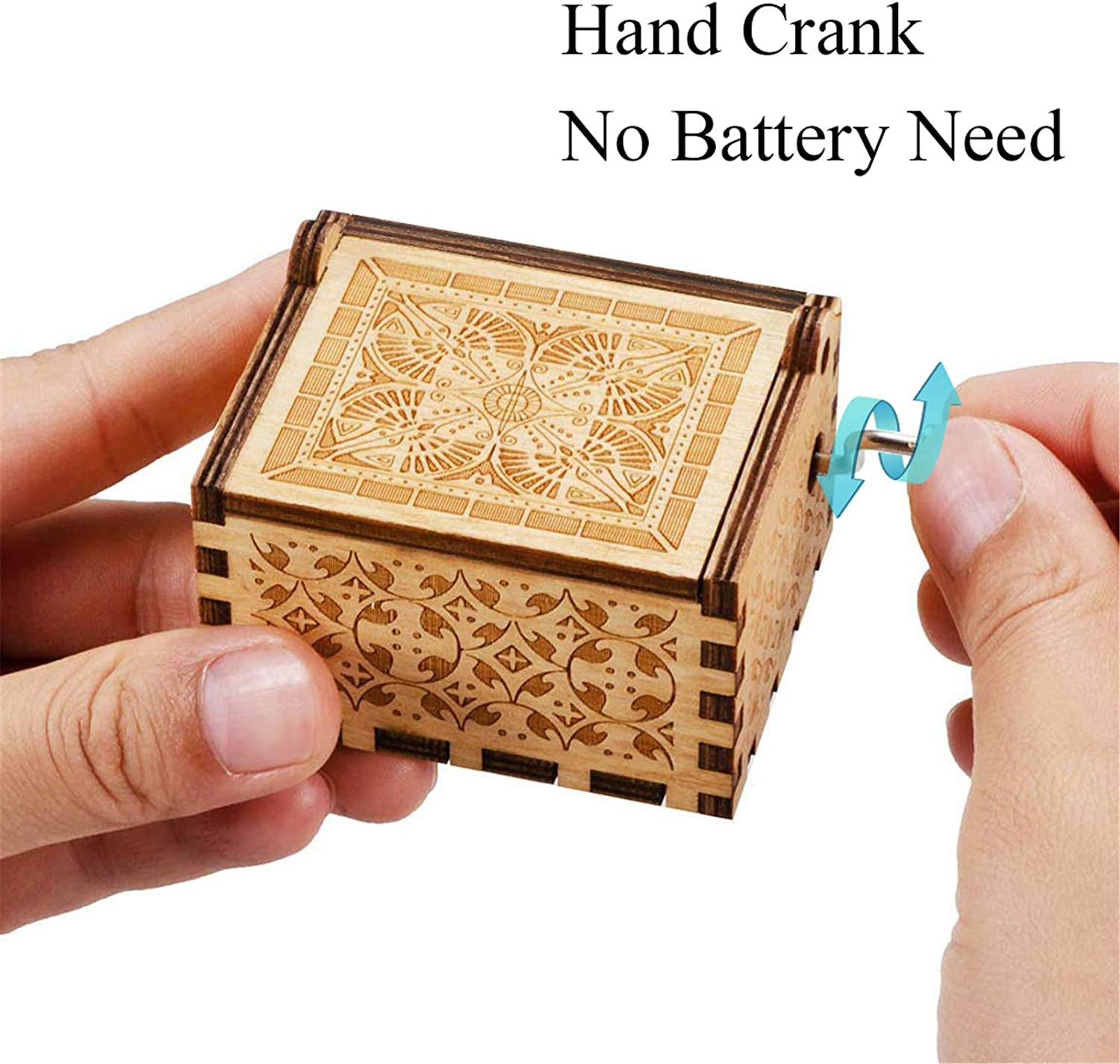 Can't Help Falling In Love Engraved Wooden Music Box – Hand Crank Classic Gift 